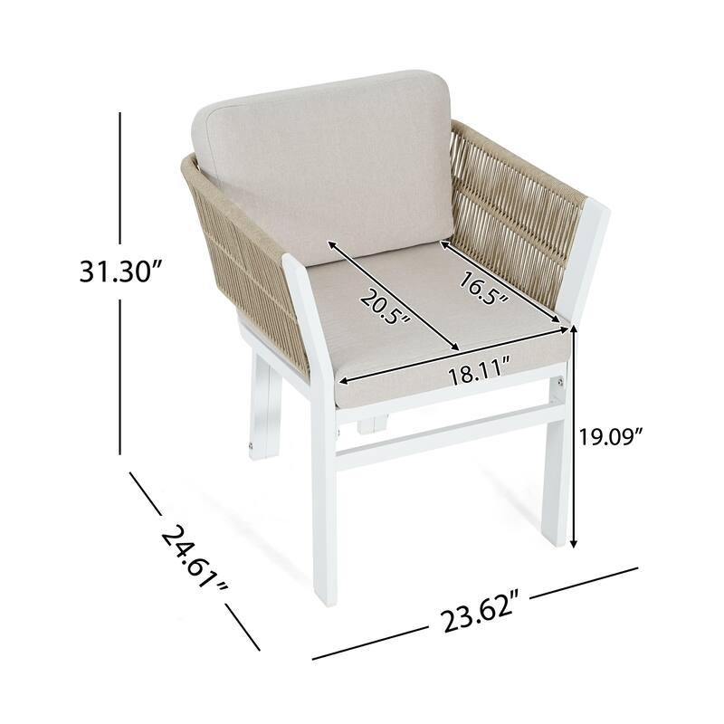 Christopher Knight Home - Outdoor Aluminum Dining Chair Set with Weather-Resistant Cushions