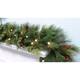 9' Mixed Mountain Cypress B/O Garland w/Warm White & Multi LED Lights - Choose LED Raspberry Covers or LED T5 Mini Lights