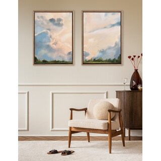 Kate and Laurel Sylvie Beaded Clouds Framed Canvas Set by Mary Sparrow