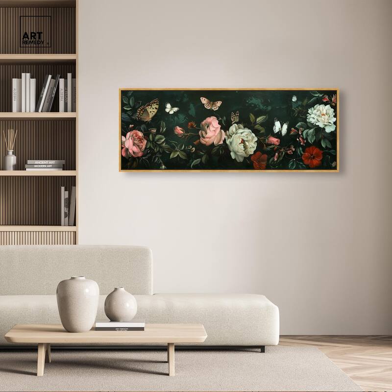 Emerald Floral II Panoramic Canvas by Art Remedy