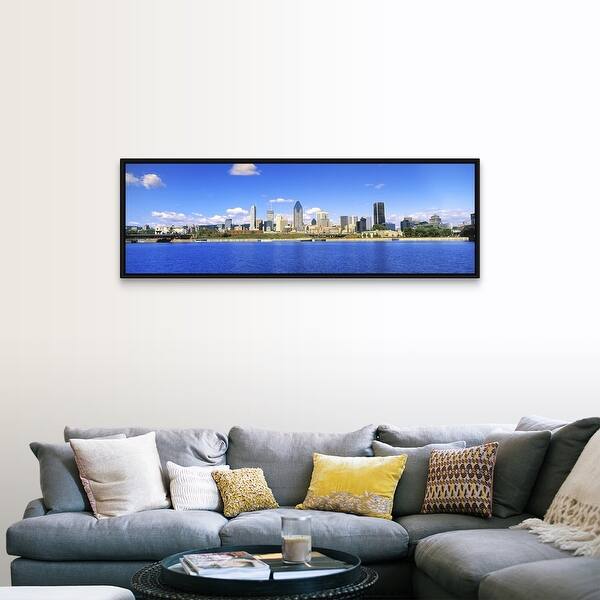 Shop City At The Waterfront Lachine Canal Montreal Quebec Canada Black Float Frame Canvas Art Overstock 25528117