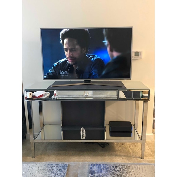 Top Product Reviews For Camille Mirrored Tv Stand Console Table With Drawer By Inspire Q Bold 14038842 Overstock