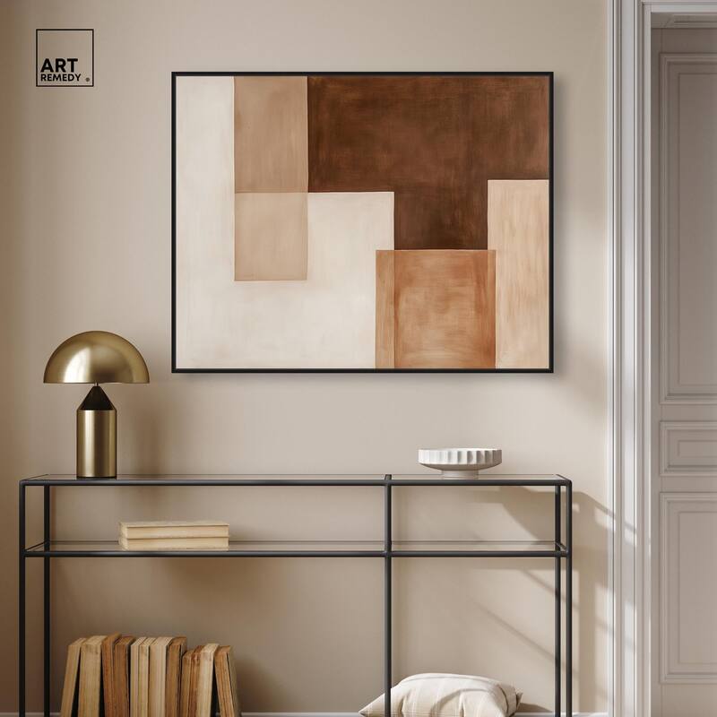 Cream and Brown Panels II Canvas by Art Remedy