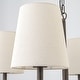 preview thumbnail 9 of 9, 29.5 in. Modern Classic Distressed Antique Brass 4-Light Chandelier with Light Brown Linen Cone Shade for Living & Dining Room
