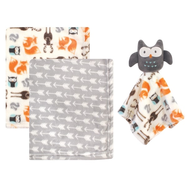 slide 1 of 1, Hudson Baby Infant Plush Blanket with Security Blanket, Unisex Owl, One Size - Unisex Owl - One Size One Size - Unisex Owl