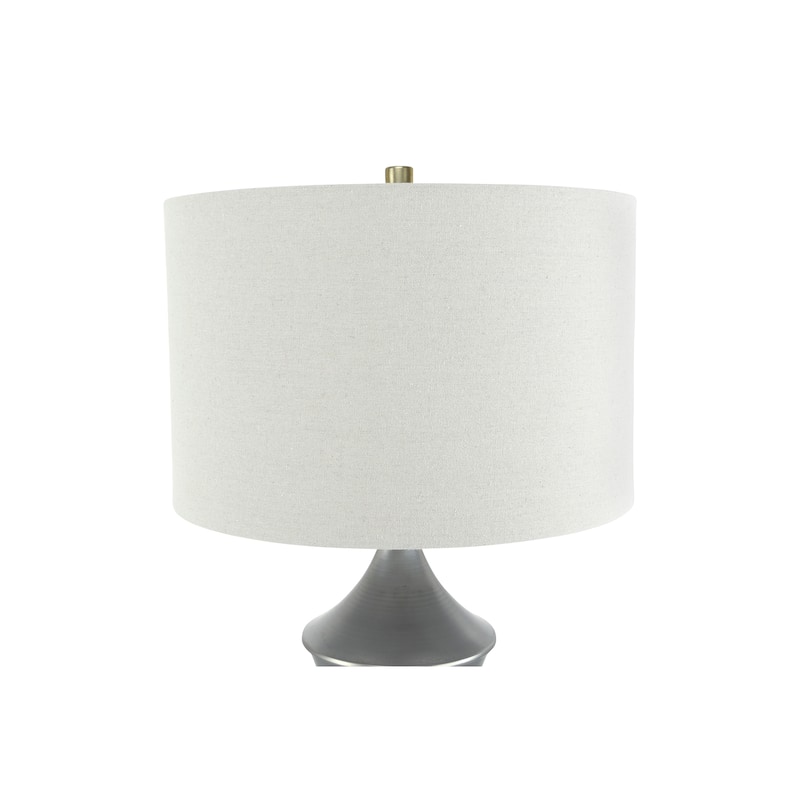 Vintage 2-Tone Metal Table Lamp with Linen Drum Shad