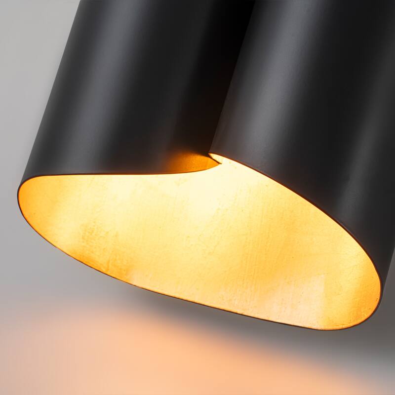 2-Light Matte Black Wall Sconce
