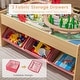 preview thumbnail 9 of 8, Gymax 94 PCS Wooden Train Set Table w/Reversible Tabletops 3 Storage