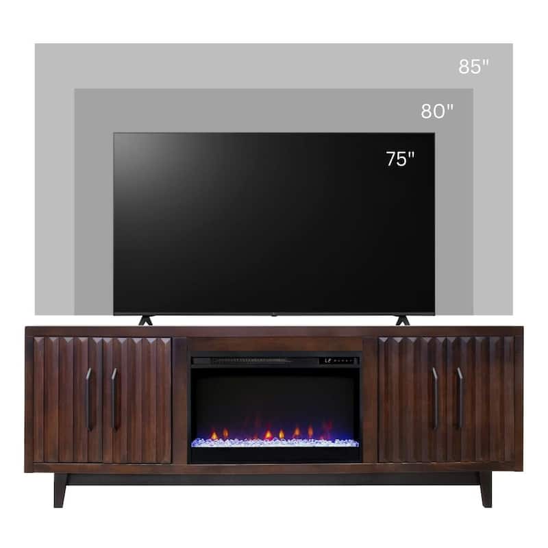 Bridgevine Home Radiance 75 inch Fireplace TV Stand for TVs up to 85 inches