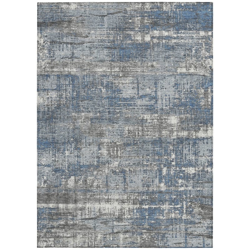 HomeRoots Geometric Transitional Rectangle Outdoor Rug