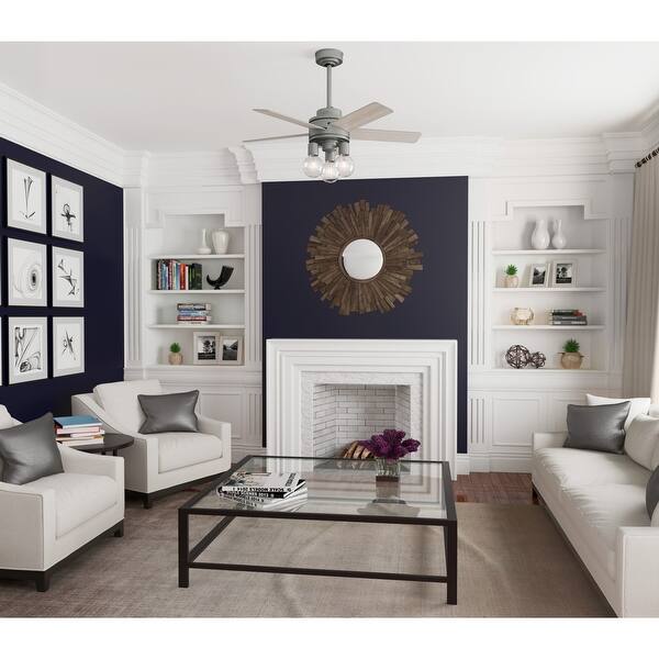 Shop Hunter 44 Hardwick Ceiling Fan With Led Light Kit And Handheld Remote Matte Silver Overstock 31204010