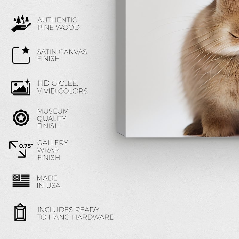 Wynwood Studio Canvas Animals Baby Animal Bunny Brown and Tan Modern & Contemporary Wall Art Canvas Print - Brown, White