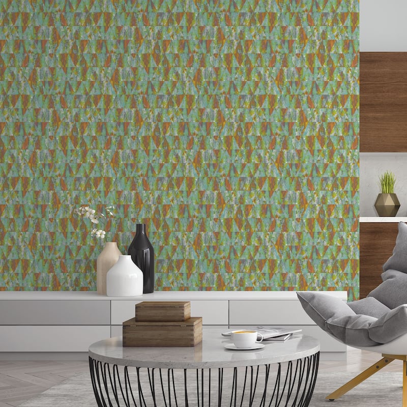 Galerie Wallcoverings Grunge Rusty Triangles Non-woven Matte Wallpaper Roll
