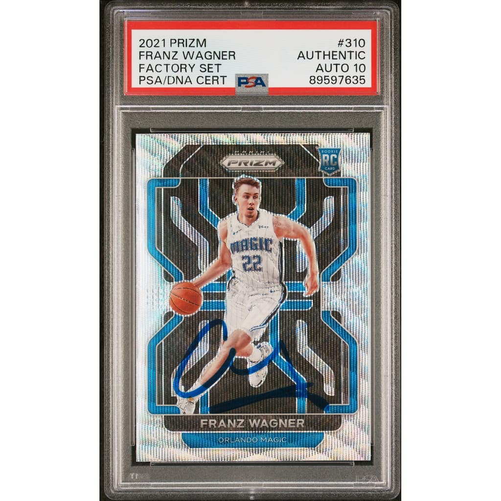 Franz Wagner 2021 Panini Prizm Factory Set Rookie Card #310 Auto PSA 10 89597635 - 8'6" x 11'6"