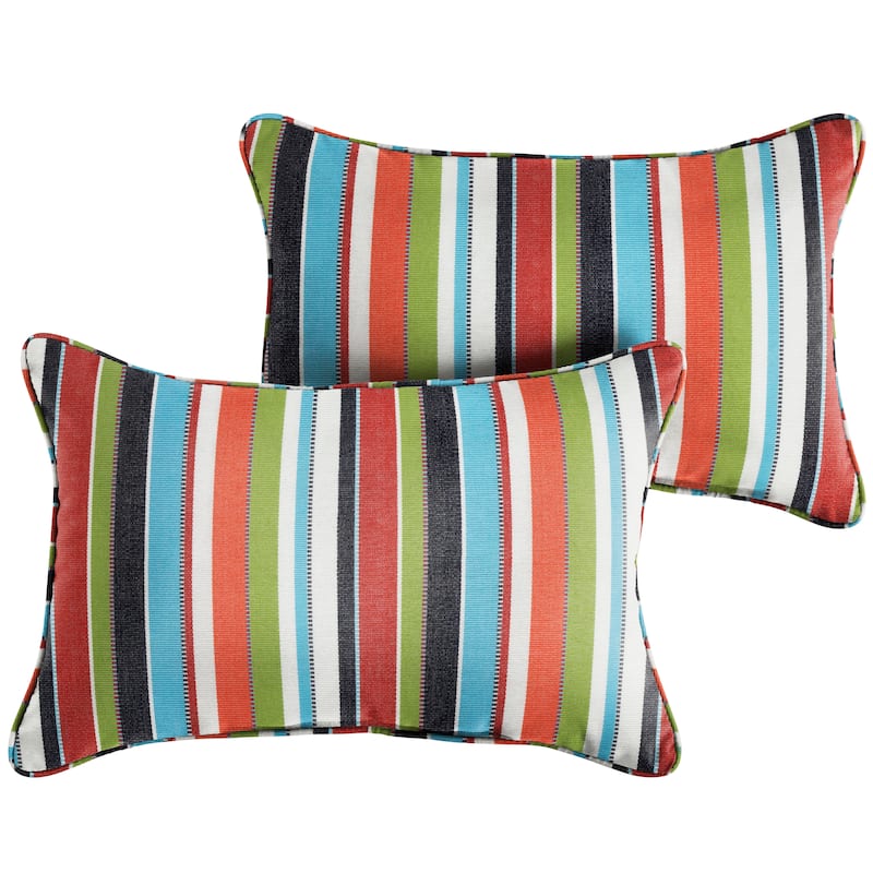 Sorra Home Sunbrella Carousel Confetti Corded Indoor/ Outdoor Pillows (Set of 2)