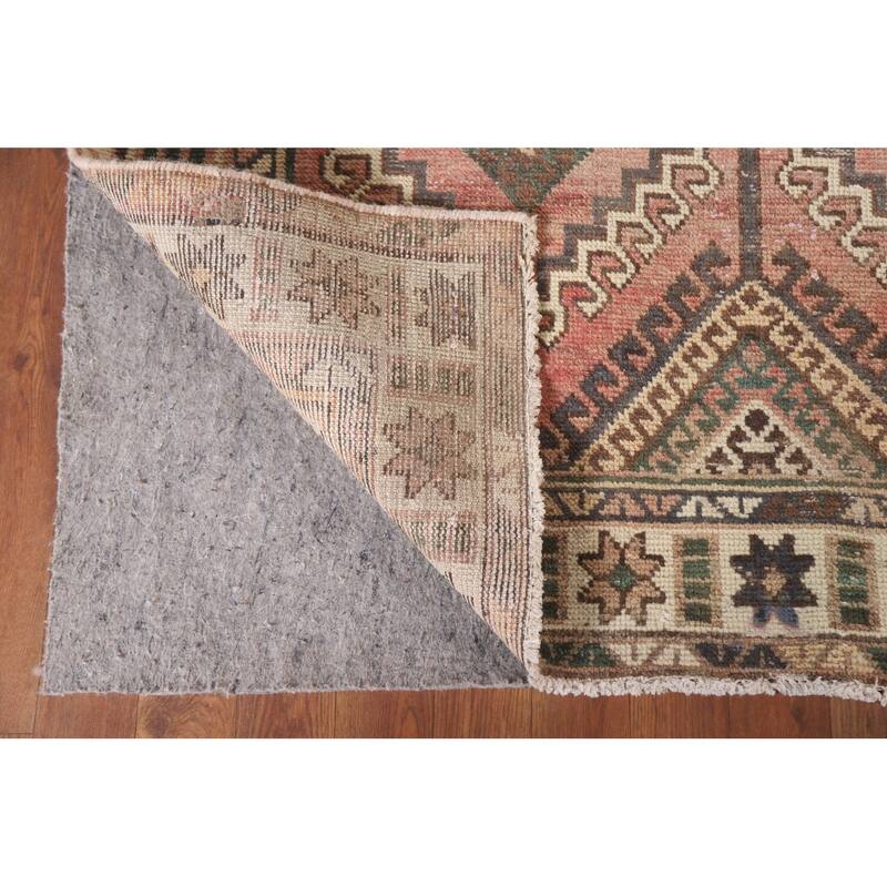 Hand Knotted Oriental 100% Wool Carpet Traditional Geometric Pink Balouch Area Rug - 7' 8'' X 4' 1''