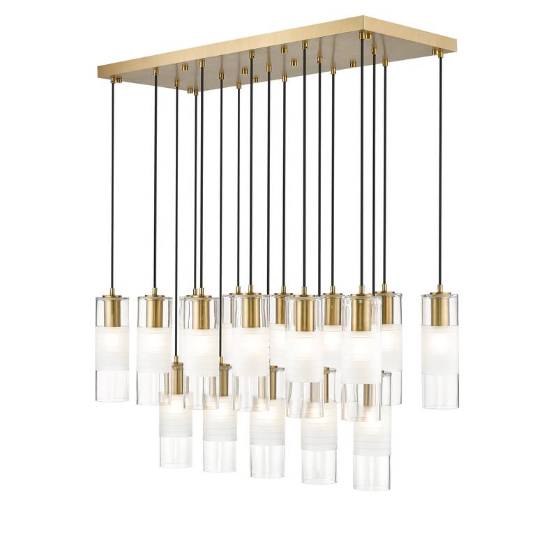 Alton 17 Light Linear Chandelier in Modern Gold - Modern Gold