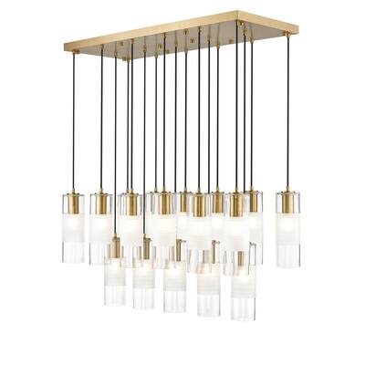 Alton 17 Light Linear Chandelier in Modern Gold - Modern Gold