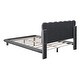 preview thumbnail 7 of 10, Gray Full Size Velvet Platform Bed with LED Frame, Thick & Soft Fabric