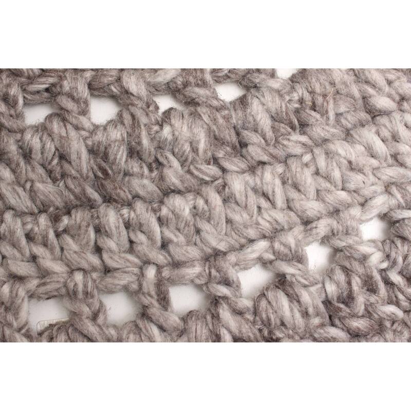 ECARPETGALLERY Braid weave Sienna Grey Wool Rug - 3'1 x 3'1