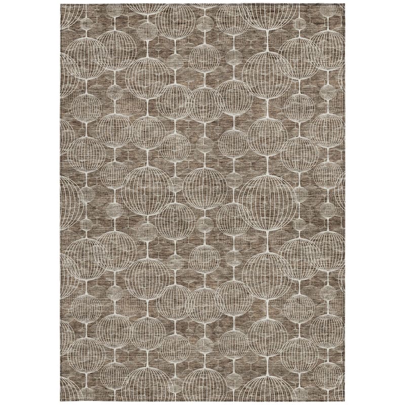 HomeRoots Geometric Transitional Rectangle Outdoor Rug