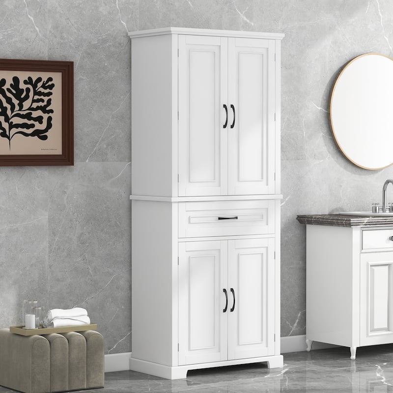 Bathroom Storage Cabinet with Doors and Drawer,Multiple Storage Space,Adjustable Shelf