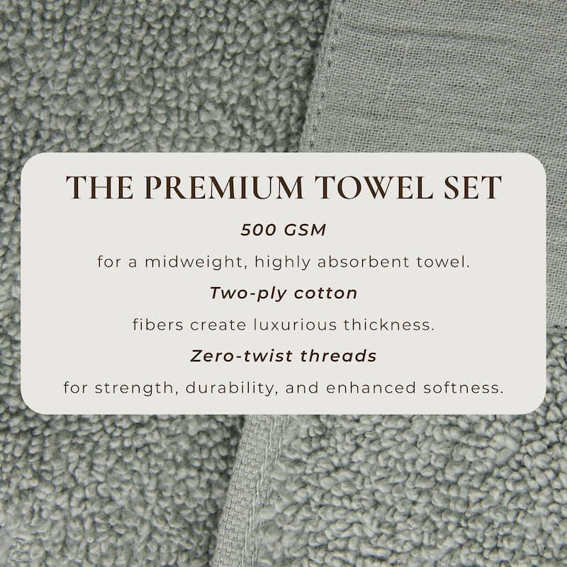 Linery & Co. Ultra-Soft Cotton and Linen Like Border Towel Set