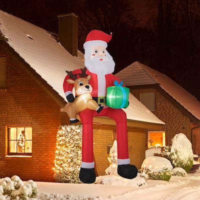 Costway 9.5 FT Christmas Inflatable Santa Decoration with Built-in LED - See Details