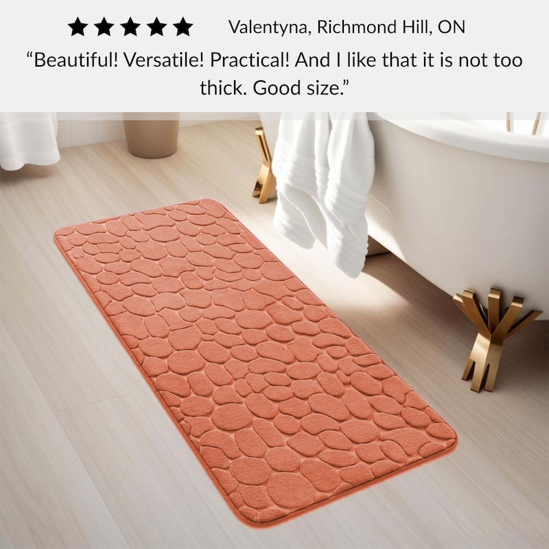 Memory Foam Runner Bath Mat Pebble Design 48x18