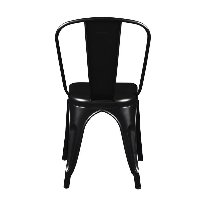 HomeRoots Set of Four Black Steel Dining Side Chairs - 17.13' X '32.88' X '21.26