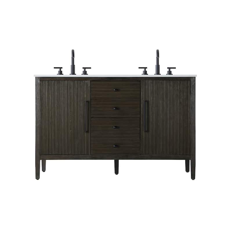 Elegant Lighting VF29654D Blakely 54" Free Standing Double Basin - Chocolate Oak