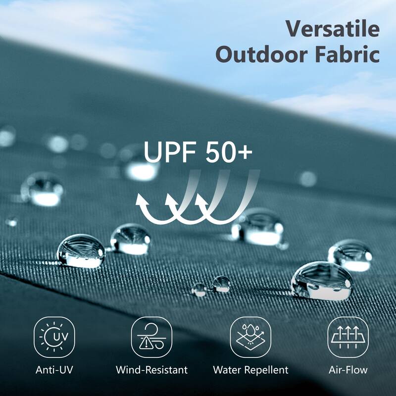 MAISON ARTS 10ft 3 Tiers Vented Patio Outdoor Umbrella with Auto-tilt and Crank Lift