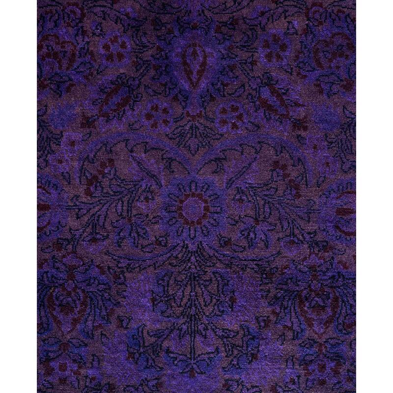 Overdyed One-of-a-Kind Hand-Knotted Area Rug - Purple - 4' 6" x 7' 0"