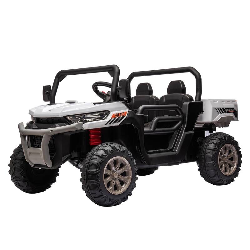 24V Kids Ride-On Dump Truck, Remote Control, Realistic Dump Bed, Two-Seater, Ages 3-8