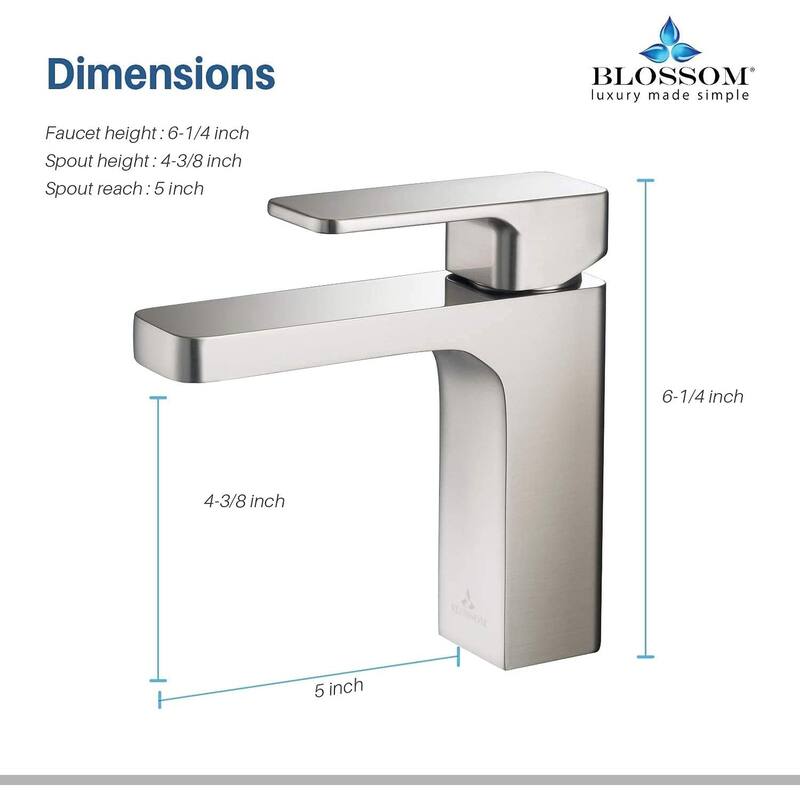 Blossom Stainless Steel Bathroom Sink Faucet