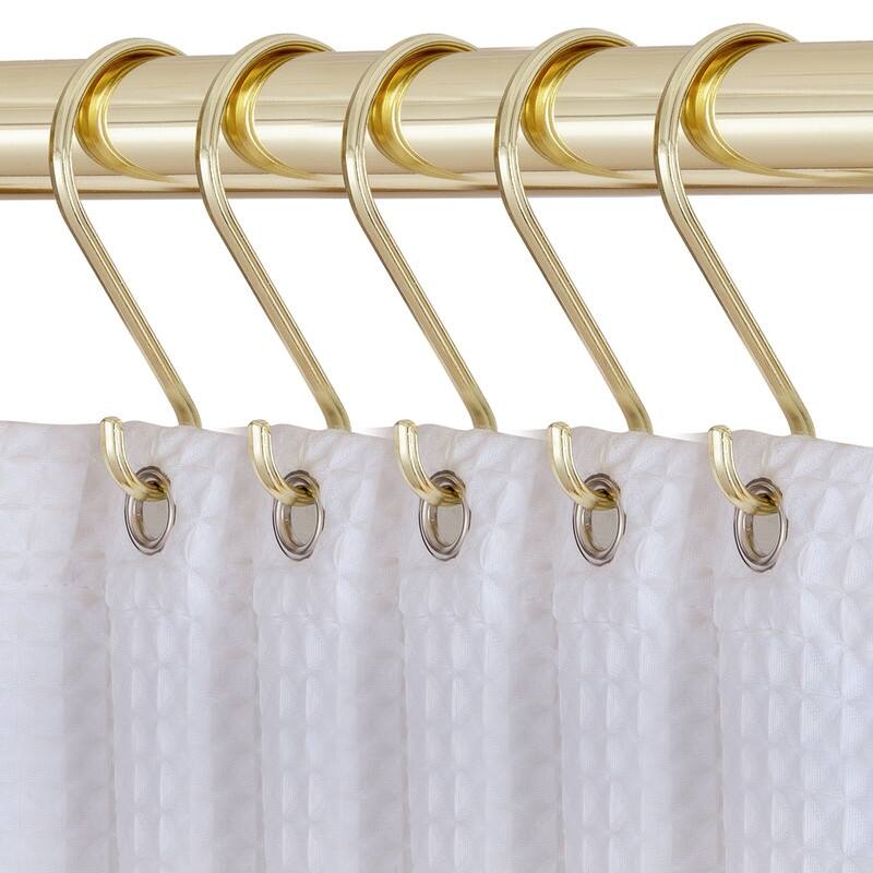 Utopia Alley Rustproof Zinc Shower Curtain Hooks Rings, Set of 12 - Gold