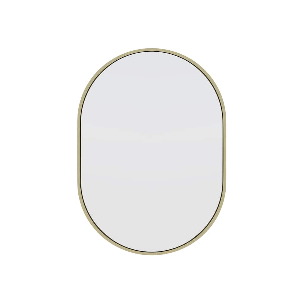 Glass Warehouse 28 in. H x 20 in. W Pill Shape Stainless Steel Framed Mirror