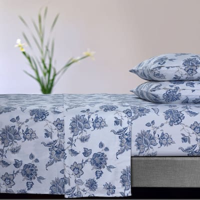Soft 170-GSM Cotton Flannel Printed Extra Deep Pocket Sheet Set