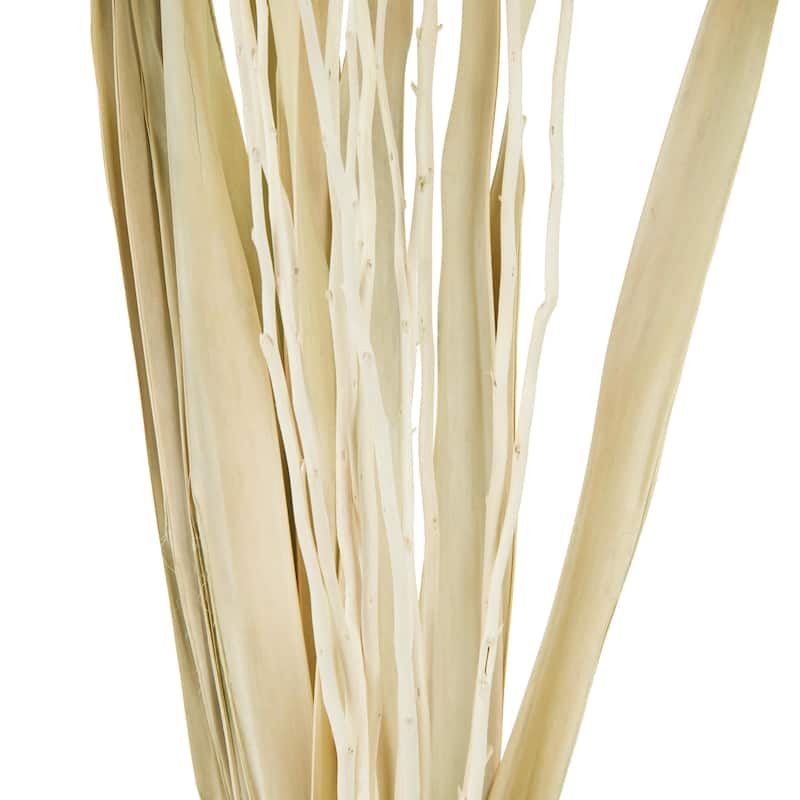 Dried Plant Tall Natural Foliage with Leaves - Cream - Roche River Decor - 12"W x 12"L x 50"H