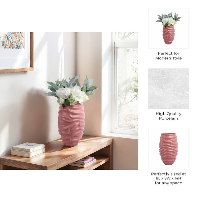 Porcelain Quinlan Classic Decorative Vase - Bean Red