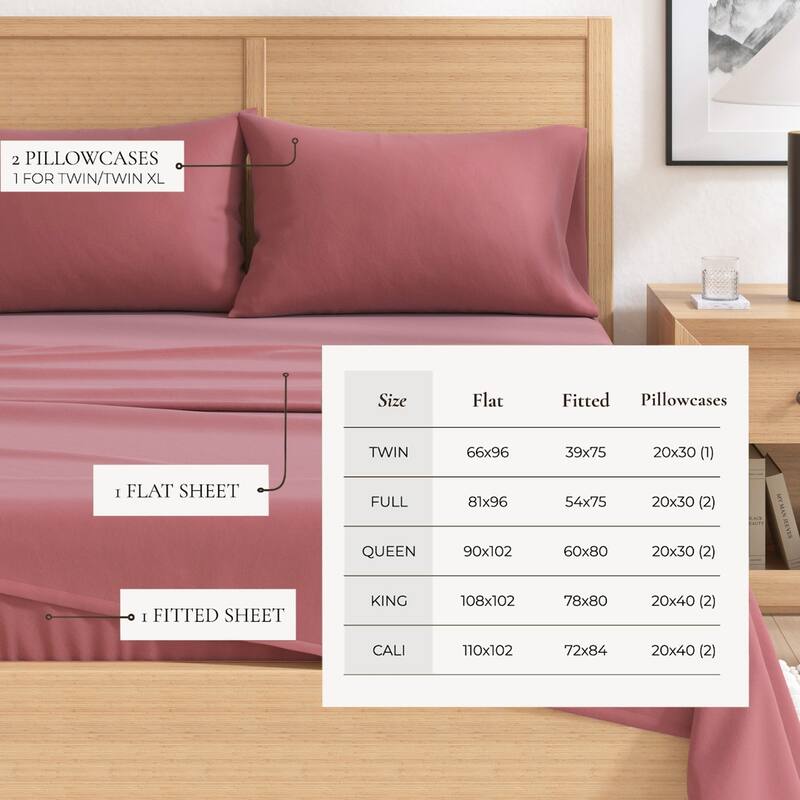 Linery & Co. Turkish Cotton Double-Brushed Solid Color Flannel Bed Sheet Set