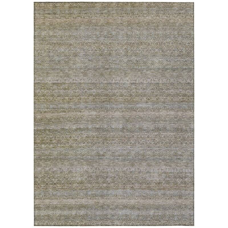 HomeRoots Striped Transitional Rectangle Outdoor Rug
