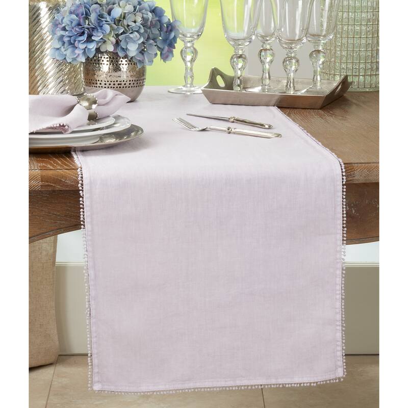 Table Runner With Pom Pom Design