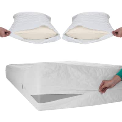 Remedy Bed Bug Dust Mite Cotton Mattress & Pillow Protector-Twin