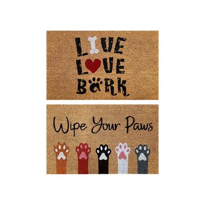 Printed Coir Doormat, Durable Outdoor/Indoor Rug, Welcome Mat, Pets
