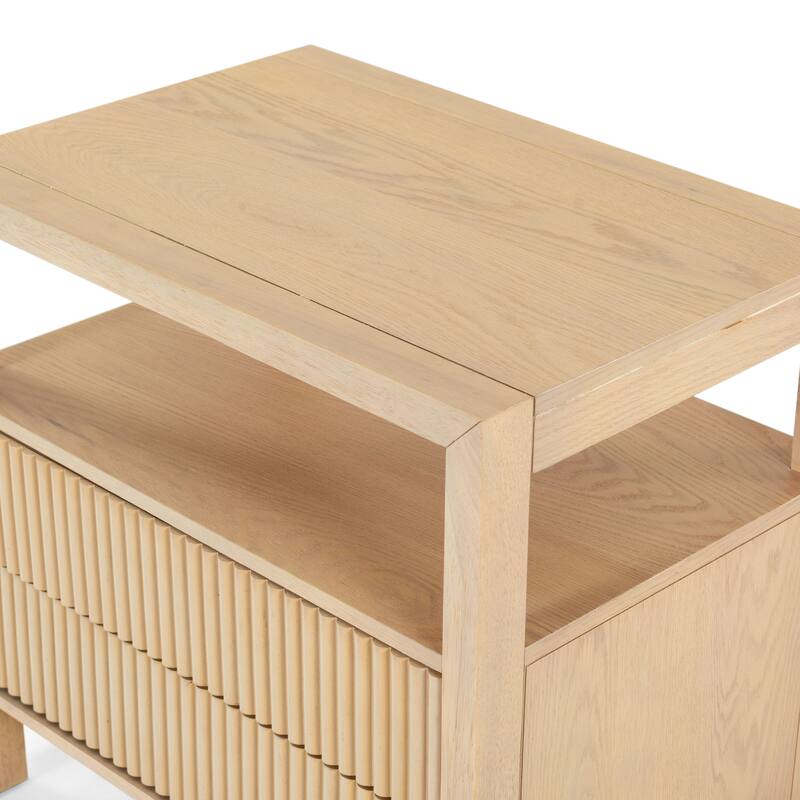 SAFAVIEH Couture Shelbie 2-Drawer Reeded Nightstand, Fully Assembled