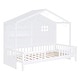 preview thumbnail 6 of 22, Wooden Twin Size House Bed with Shelves, Kids Bed with Sparkling Light Strip