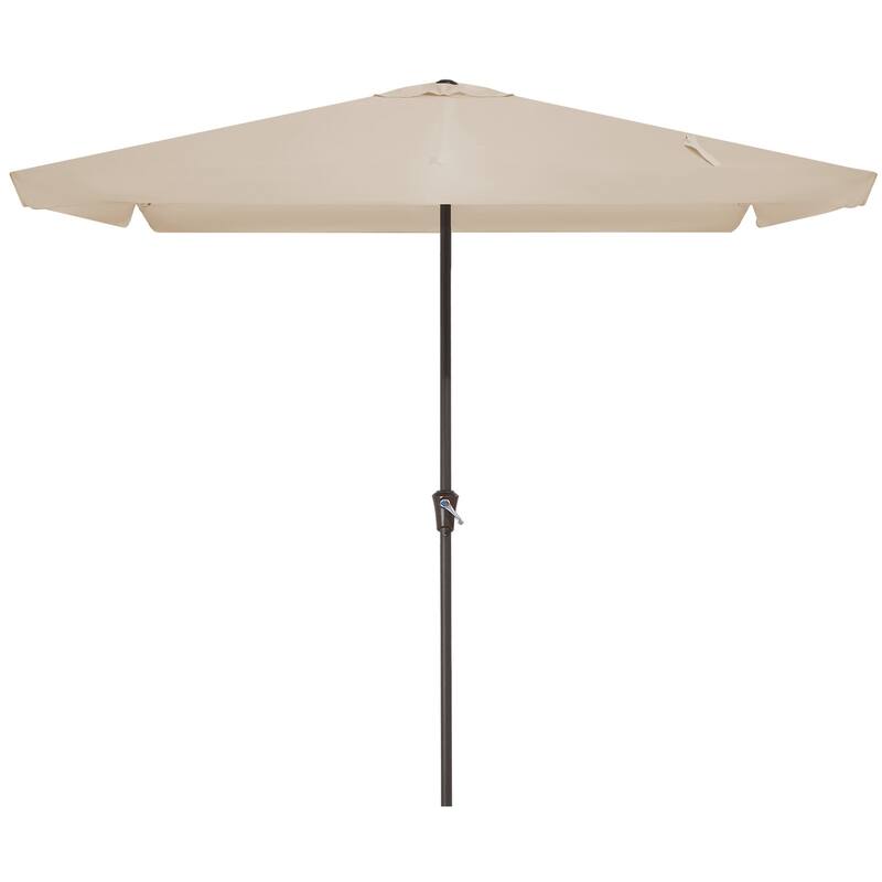 8*10ft Rectangular Patio Market Umbrella with Sagging Edge，UV Risistance,Crank & Tilt