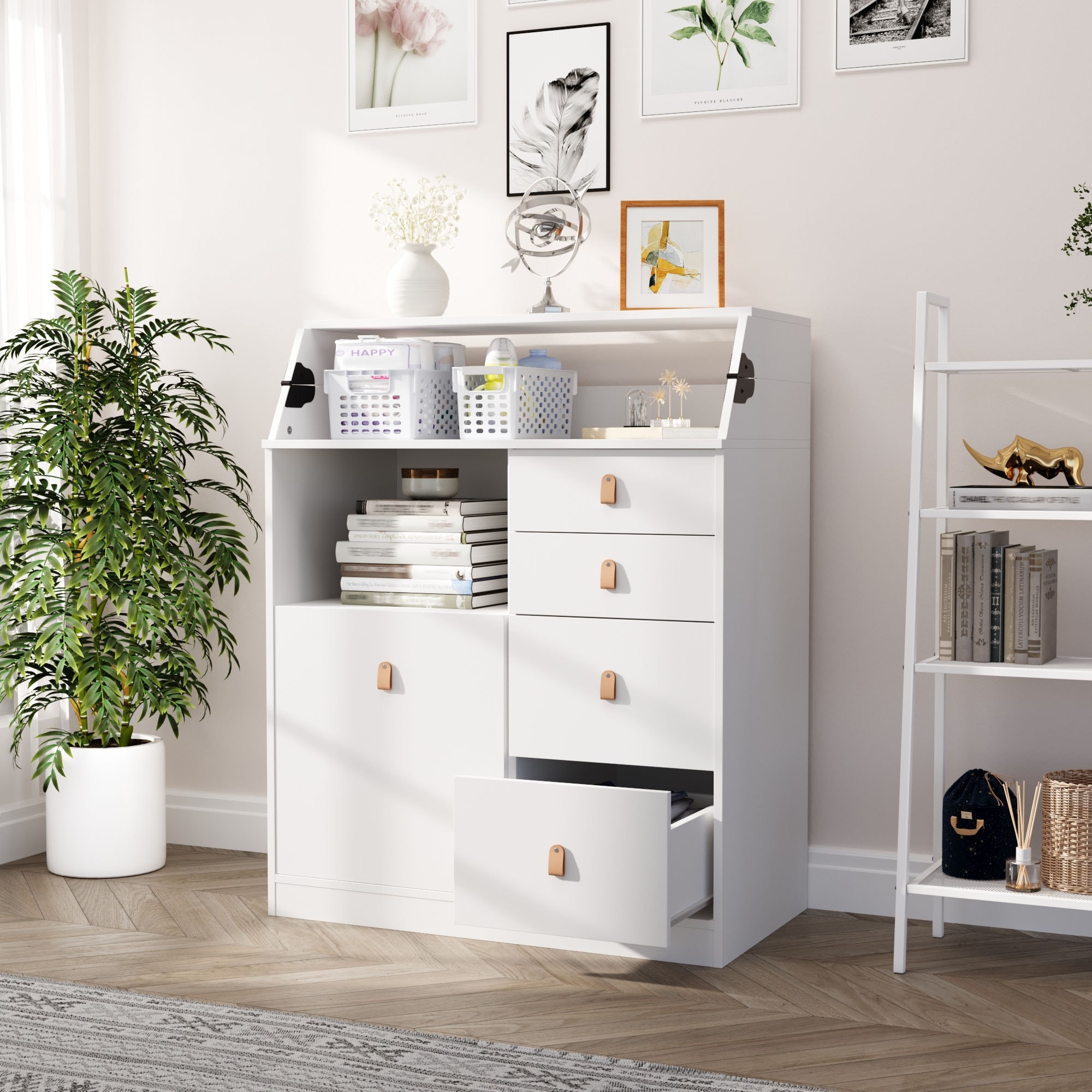 Flip top changing table dresser online