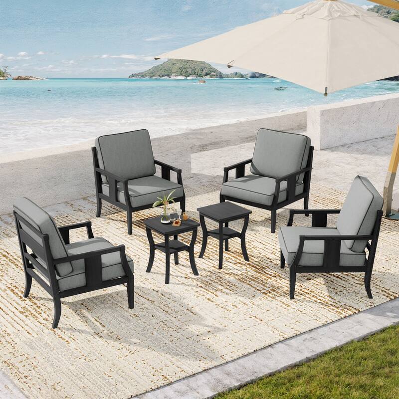 Patio Conversation Sets with Side Table(Set of 6)